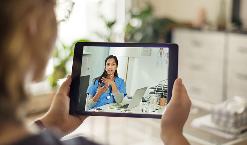 doctor on teleconference