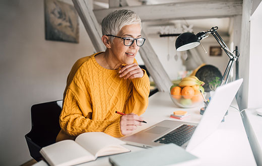 woman working in home office