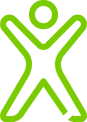  green person graphic icon