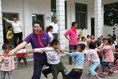 a group of young people playing a sport
