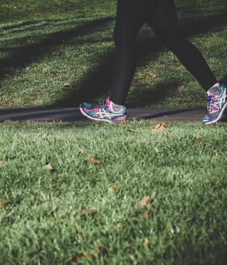 running on grass in trainers 